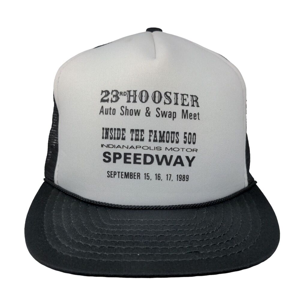 Indianapolis Motor Speedway Snapback Trucker Hat Black OSFA Mesh Back San Sun